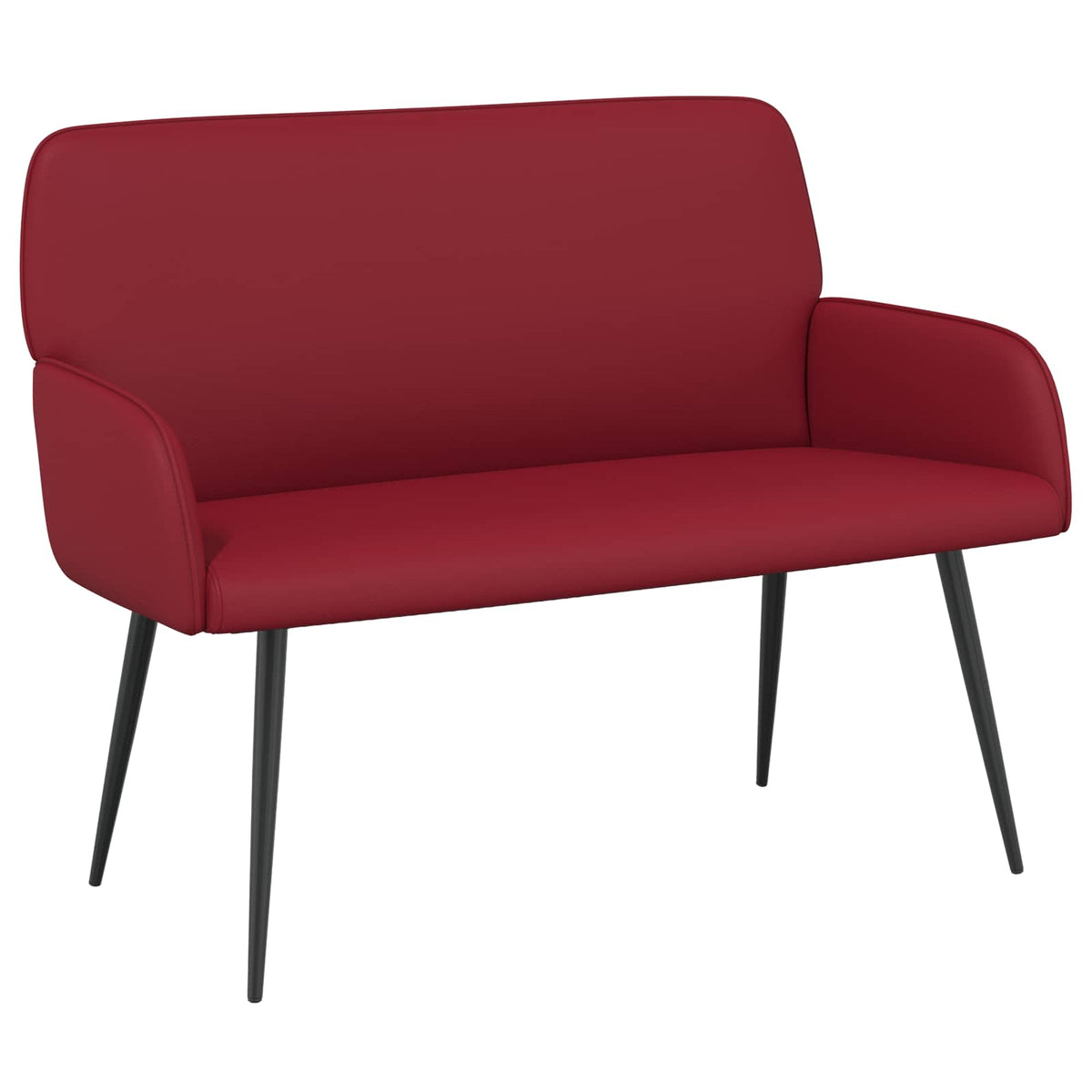vidaXL Sofa dwuosobowa na metalowych nóżkach 2-osobowy Czerwone wino