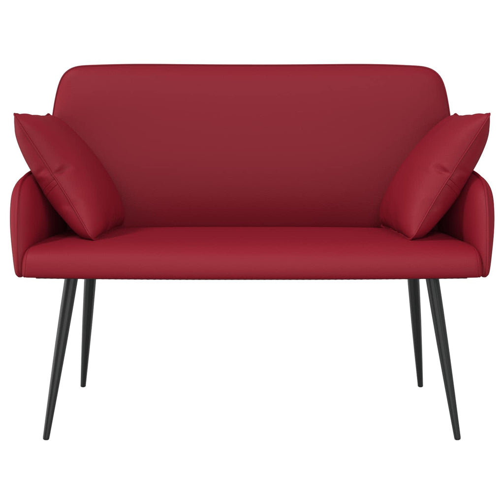 vidaXL Sofa dwuosobowa na metalowych nóżkach 2-osobowy Czerwone wino