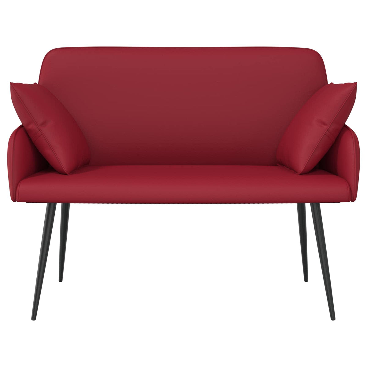 vidaXL Sofa dwuosobowa na metalowych nóżkach 2-osobowy Czerwone wino