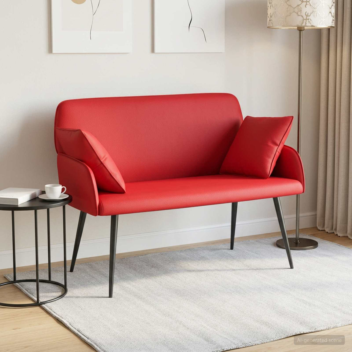 vidaXL Sofa dwuosobowa na metalowych nóżkach 2-osobowy czerwony