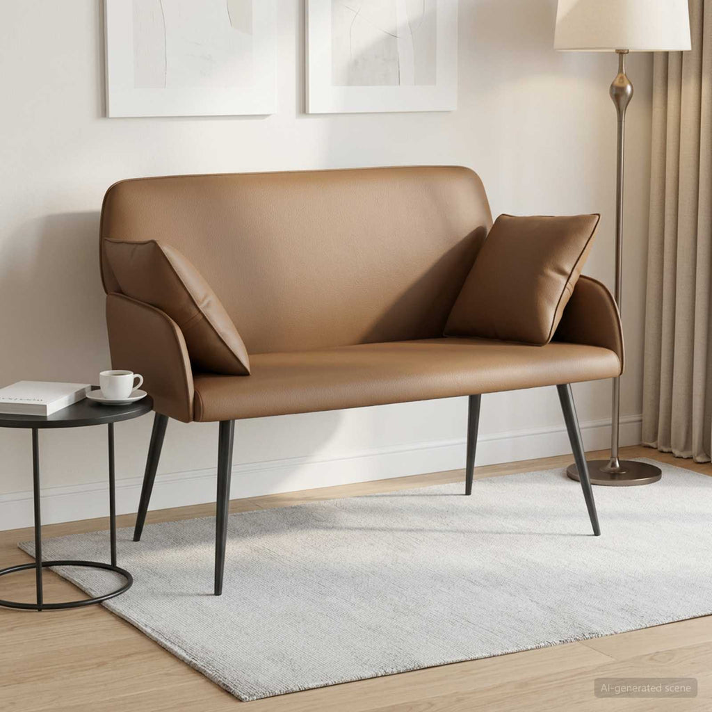 vidaXL Sofa dwuosobowa na metalowych nóżkach 2-osobowy Cappuccino