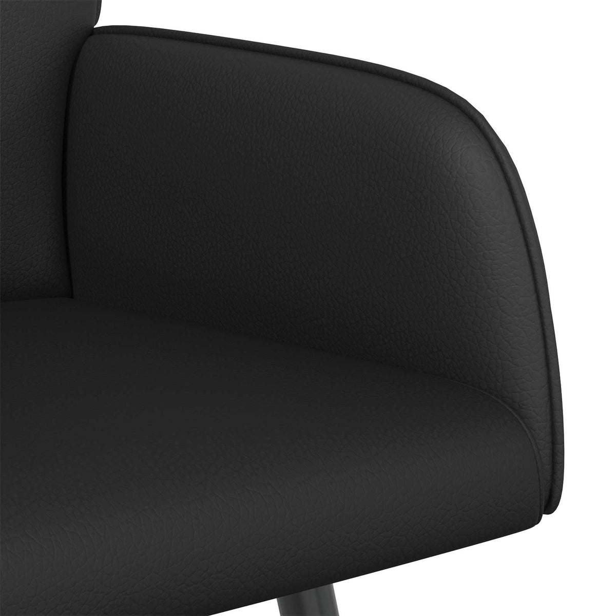 vidaXL Sofa dwuosobowa na metalowych nóżkach 2-osobowy Czarny Ekoskóra