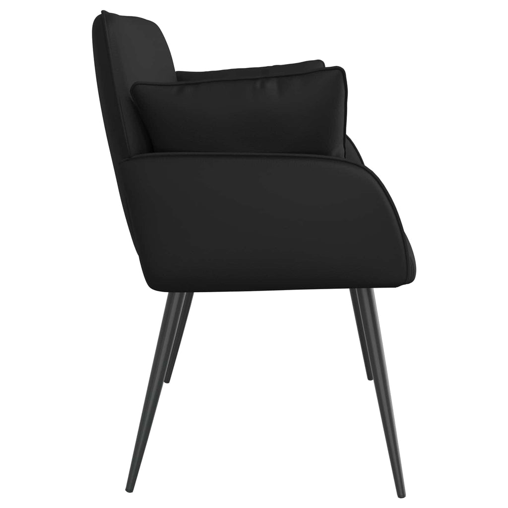 vidaXL Sofa dwuosobowa na metalowych nóżkach 2-osobowy Czarny Ekoskóra