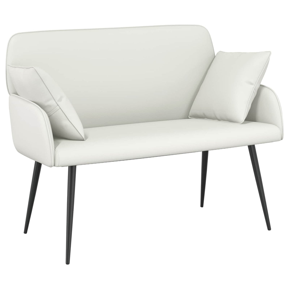 vidaXL Sofa dwuosobowa na metalowych nóżkach 2-osobowy Biały Ekoskóra