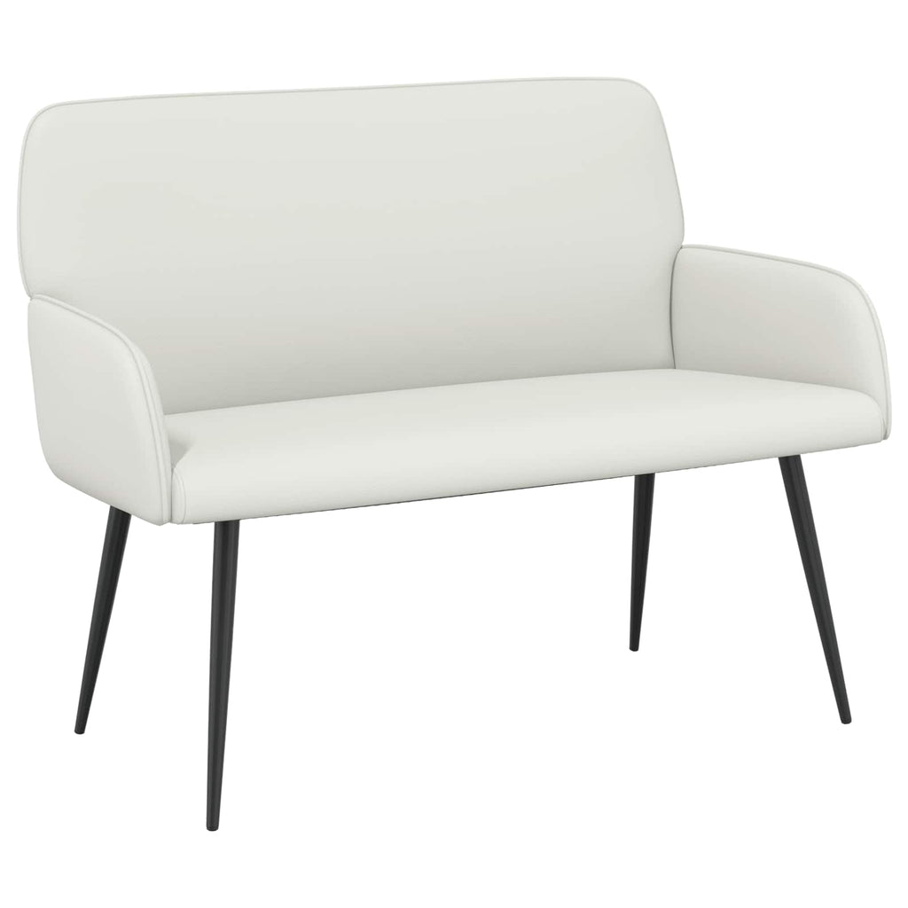 vidaXL Sofa dwuosobowa na metalowych nóżkach 2-osobowy Biały Ekoskóra
