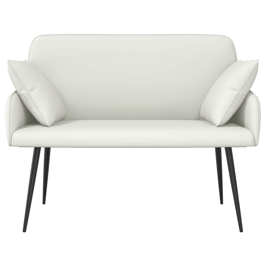vidaXL Sofa dwuosobowa na metalowych nóżkach 2-osobowy Biały Ekoskóra