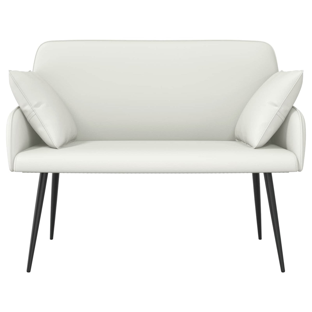 vidaXL Sofa dwuosobowa na metalowych nóżkach 2-osobowy Biały Ekoskóra