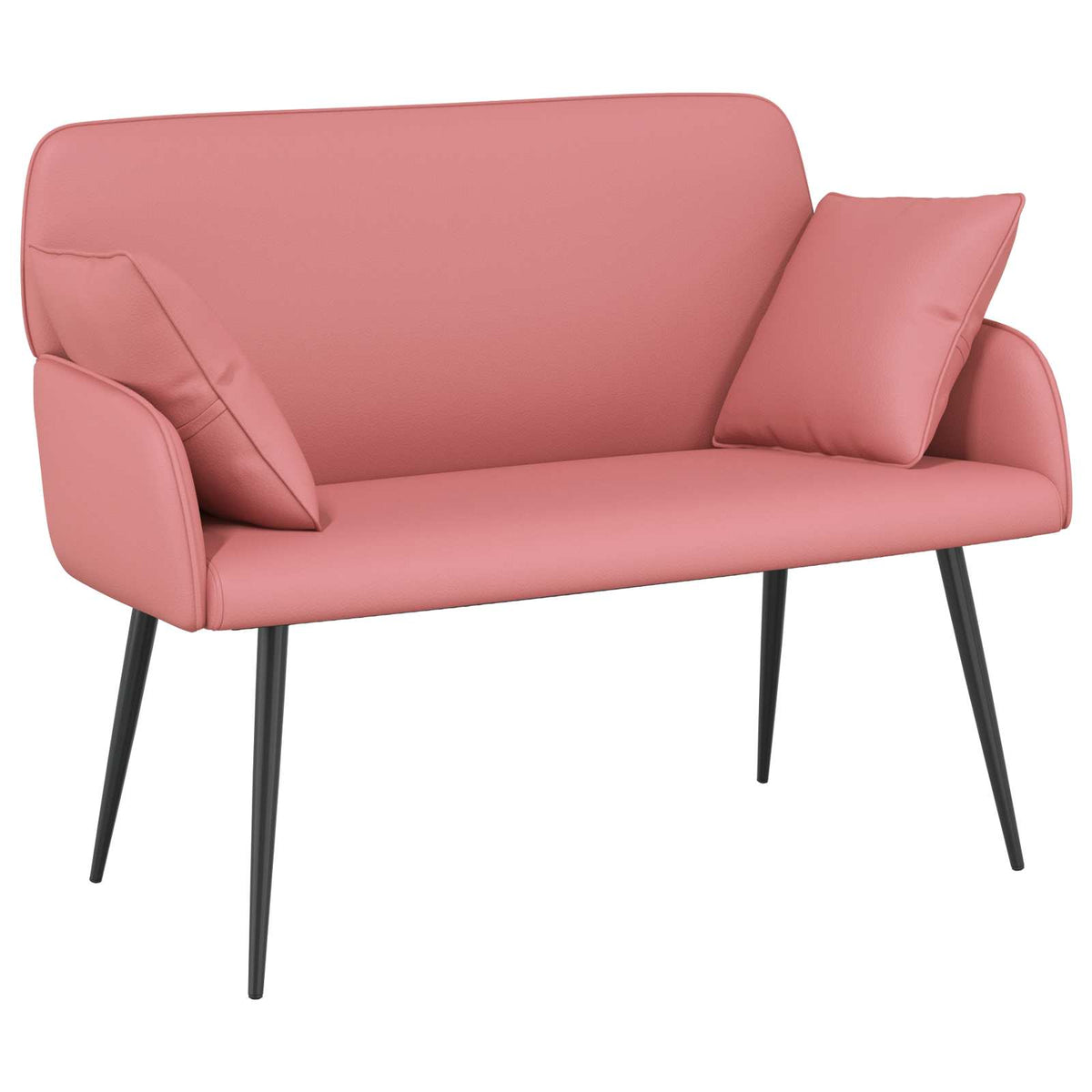 vidaXL Sofa dwuosobowa na metalowych nóżkach 2-osobowy różowy Ekoskóra