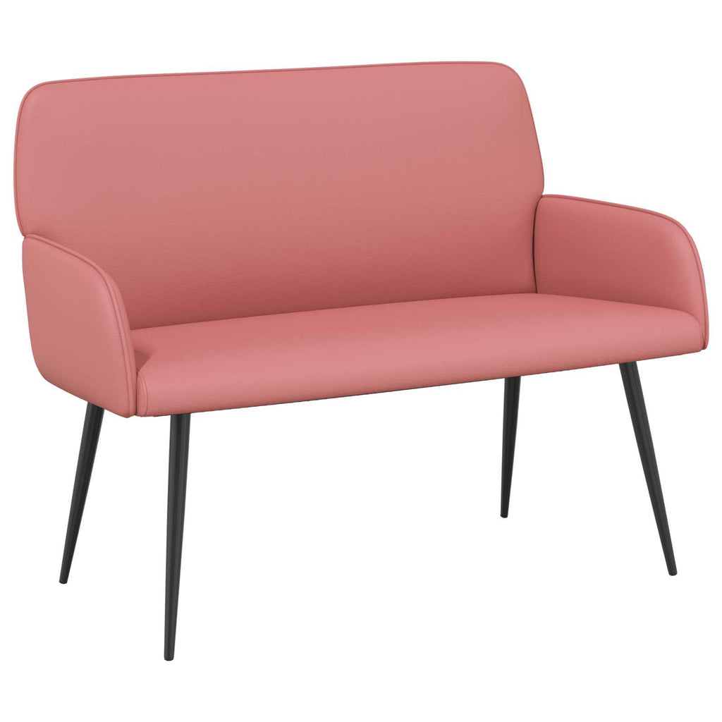 vidaXL Sofa dwuosobowa na metalowych nóżkach 2-osobowy różowy Ekoskóra