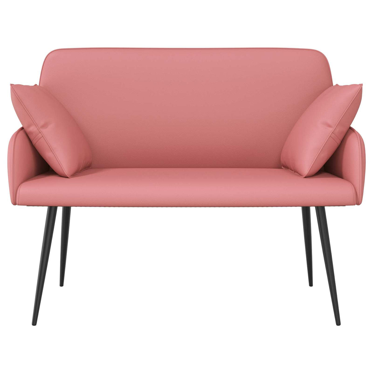 vidaXL Sofa dwuosobowa na metalowych nóżkach 2-osobowy różowy Ekoskóra