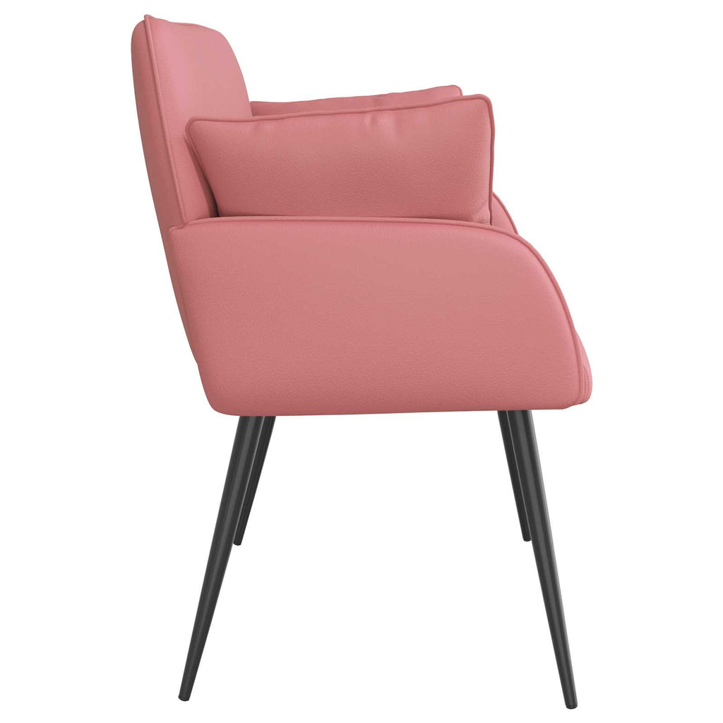 vidaXL Sofa dwuosobowa na metalowych nóżkach 2-osobowy różowy Ekoskóra