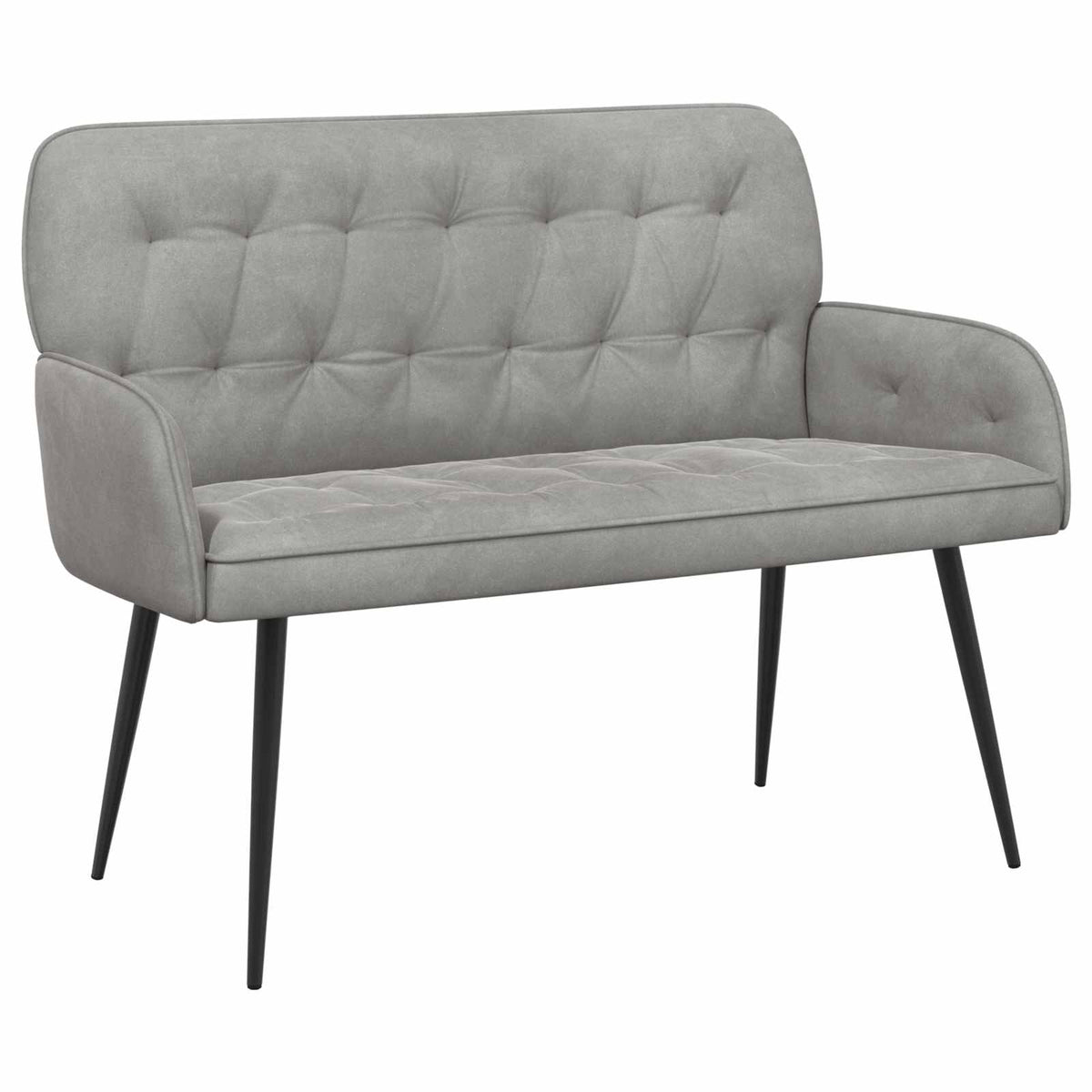vidaXL Sofa dwuosobowa z metalowymi nóżkami 2-osobowy jasnoszary Welur