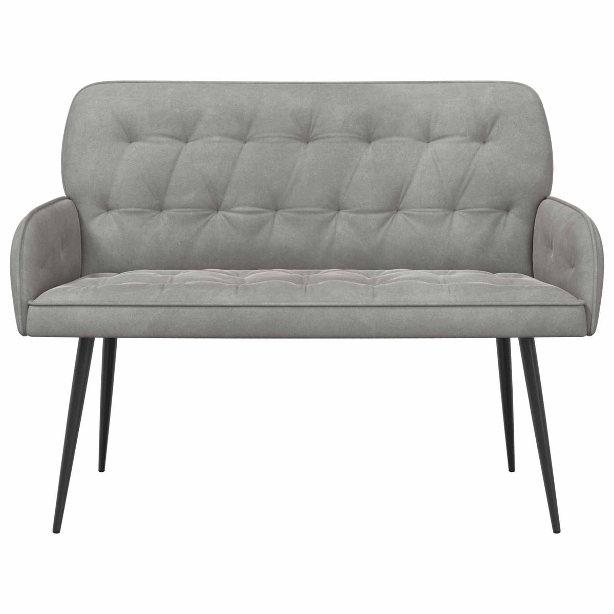 vidaXL Sofa dwuosobowa z metalowymi nóżkami 2-osobowy jasnoszary Welur