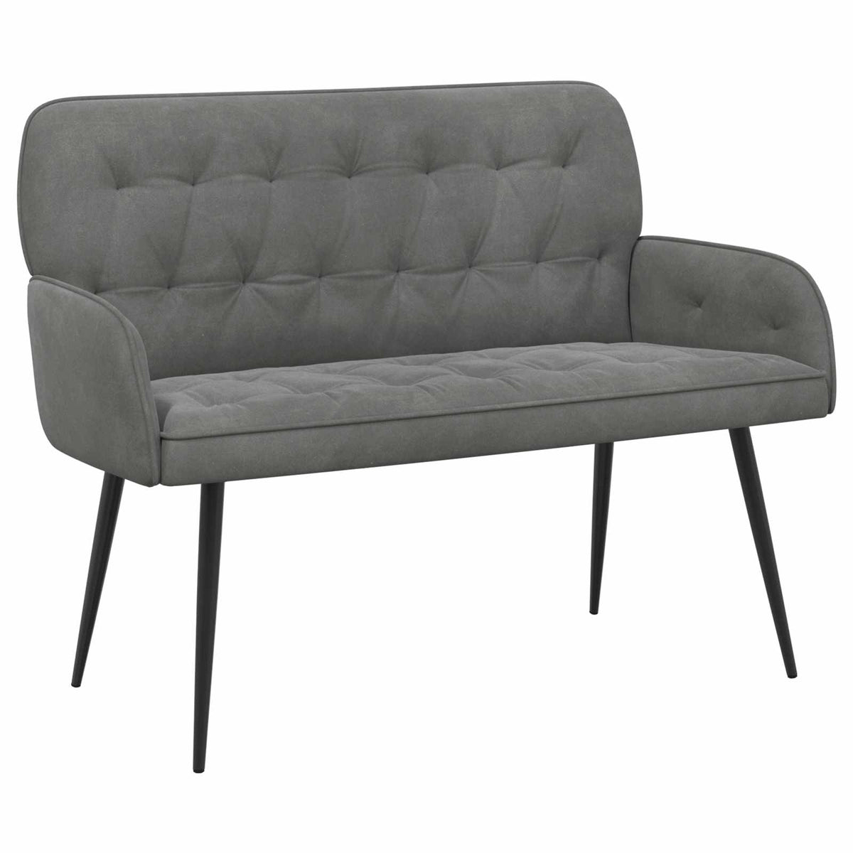 vidaXL Sofa dwuosobowa z metalowymi nóżkami 2-osobowy ciemnoszary