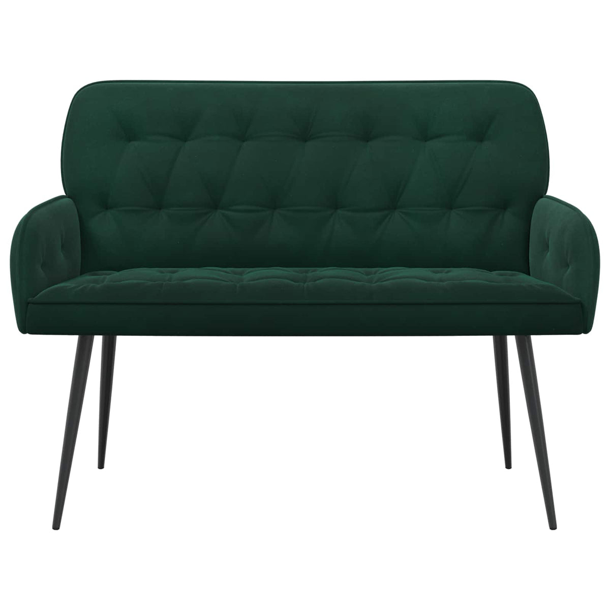 vidaXL Sofa dwuosobowa z metalowymi nóżkami 2-osobowy Ciemnozielony