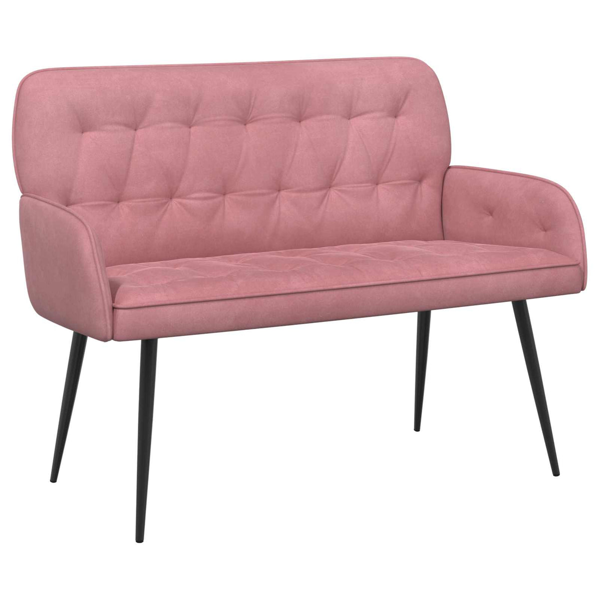 vidaXL Sofa dwuosobowa z metalowymi nóżkami 2-osobowy różowy Welur