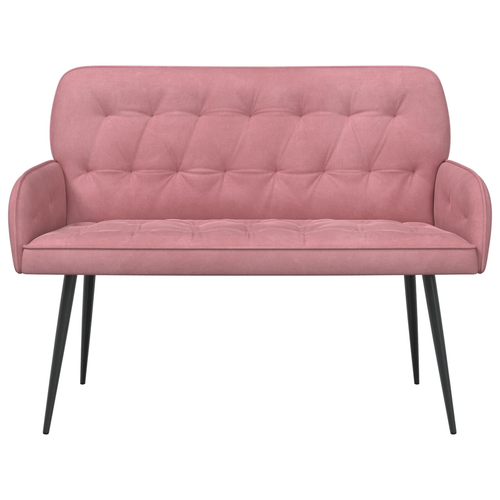 vidaXL Sofa dwuosobowa z metalowymi nóżkami 2-osobowy różowy Welur