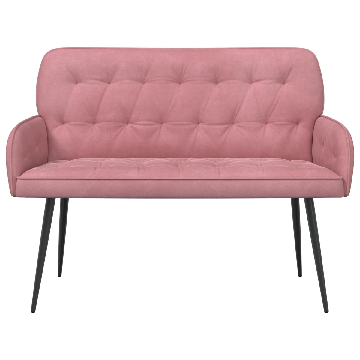 vidaXL Sofa dwuosobowa z metalowymi nóżkami 2-osobowy różowy Welur