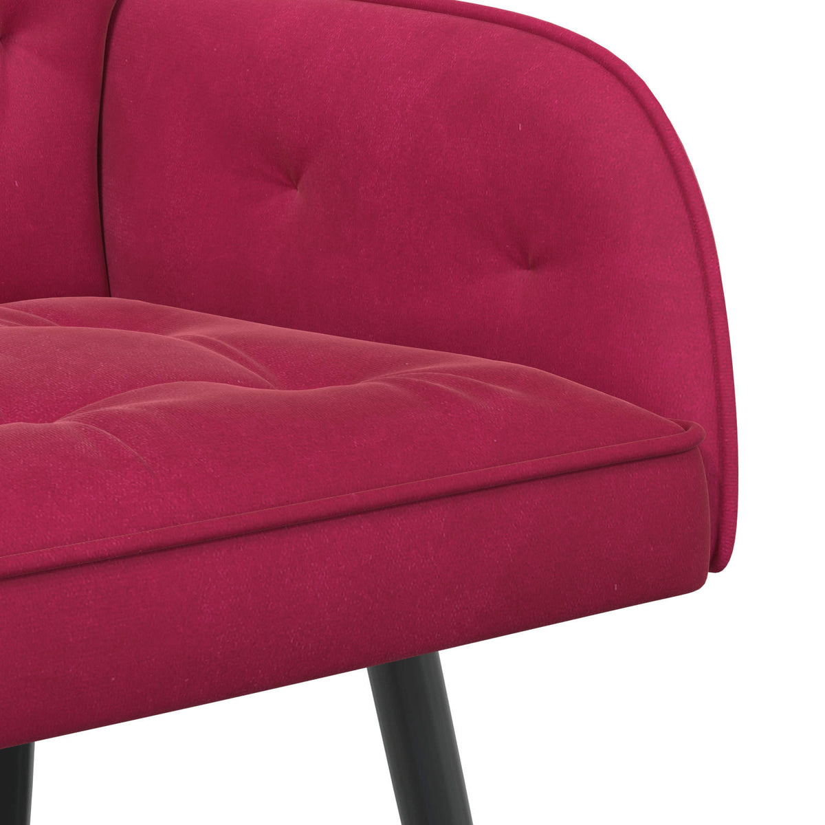 vidaXL Sofa dwuosobowa z metalowymi nóżkami 2-osobowy Czerwone wino