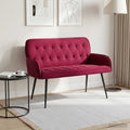 vidaXL Sofa dwuosobowa z metalowymi nóżkami 2-osobowy Czerwone wino