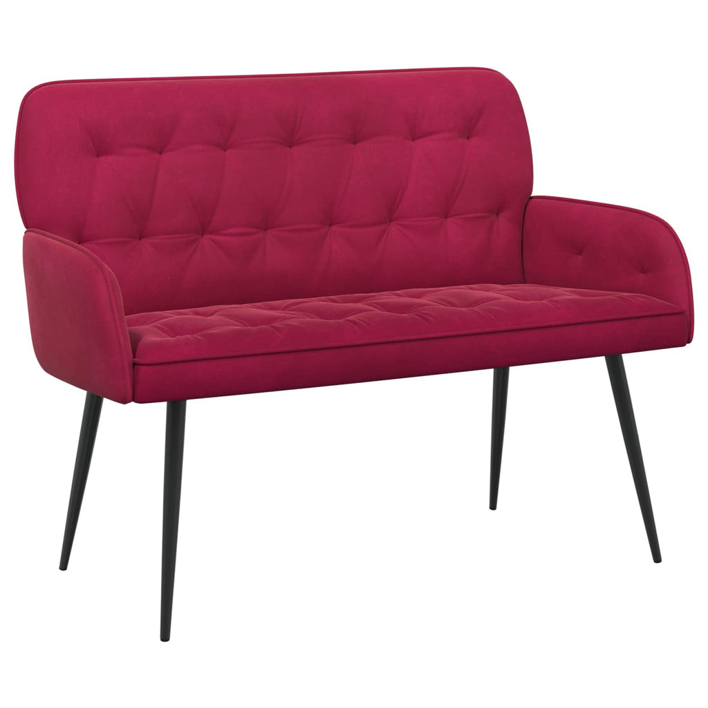 vidaXL Sofa dwuosobowa z metalowymi nóżkami 2-osobowy Czerwone wino