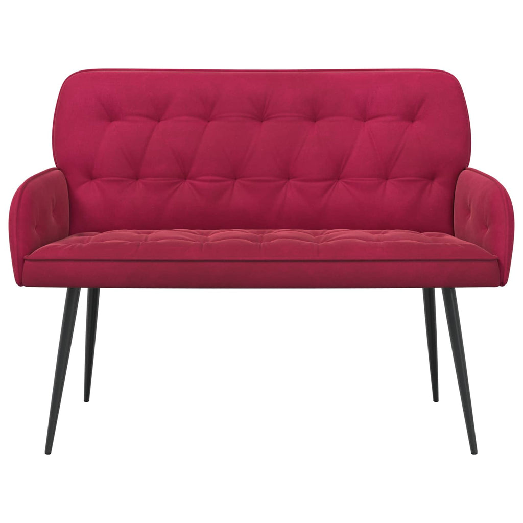 vidaXL Sofa dwuosobowa z metalowymi nóżkami 2-osobowy Czerwone wino