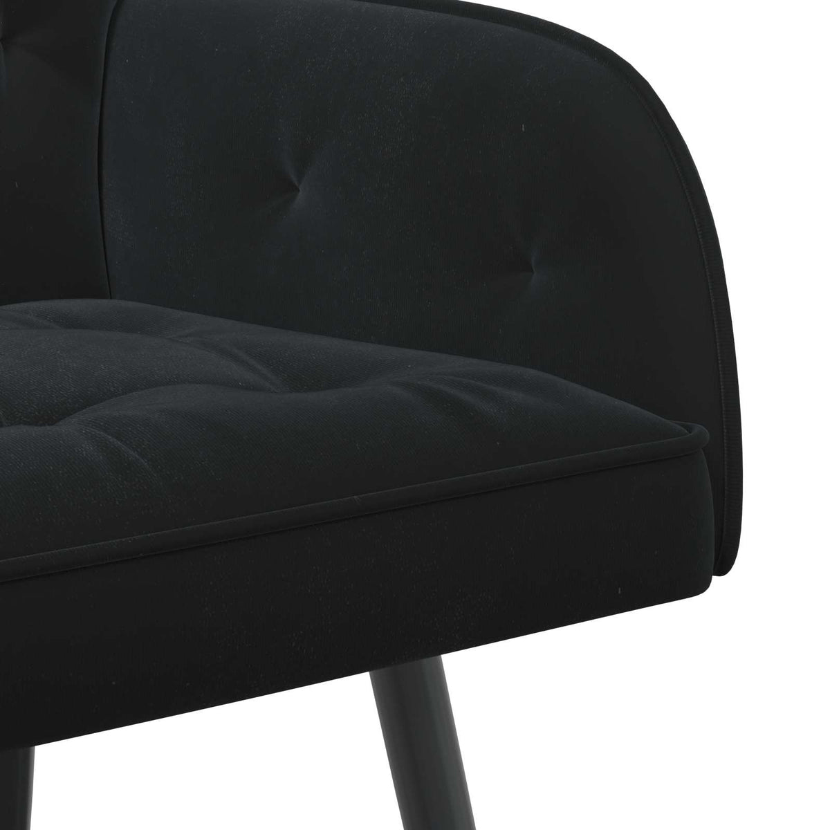 vidaXL Sofa dwuosobowa z metalowymi nóżkami 2-osobowy Czarny Welur