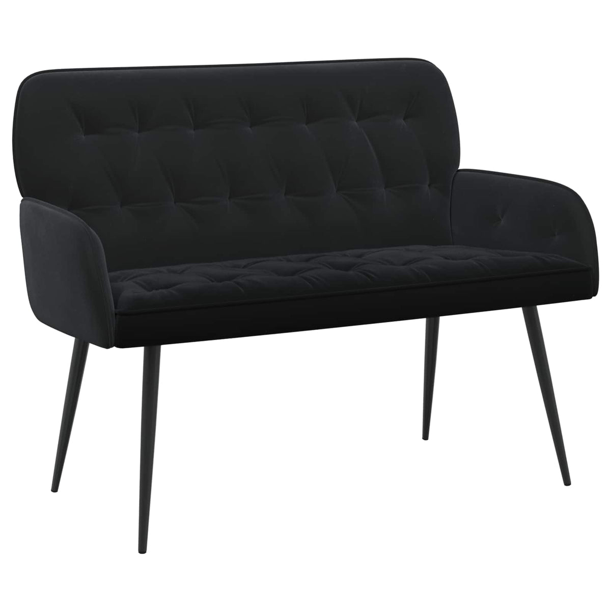 vidaXL Sofa dwuosobowa z metalowymi nóżkami 2-osobowy Czarny Welur