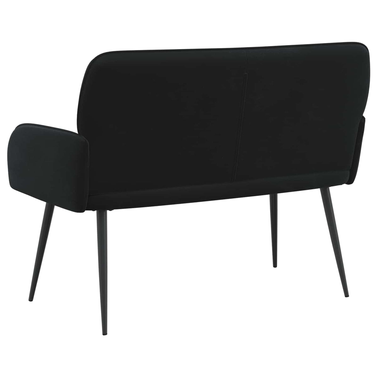 vidaXL Sofa dwuosobowa z metalowymi nóżkami 2-osobowy Czarny Welur