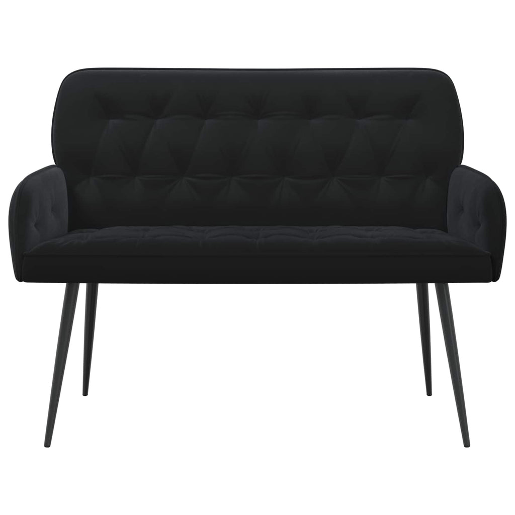vidaXL Sofa dwuosobowa z metalowymi nóżkami 2-osobowy Czarny Welur