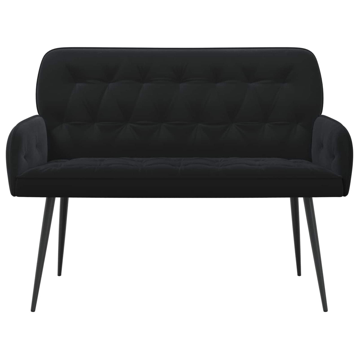 vidaXL Sofa dwuosobowa z metalowymi nóżkami 2-osobowy Czarny Welur
