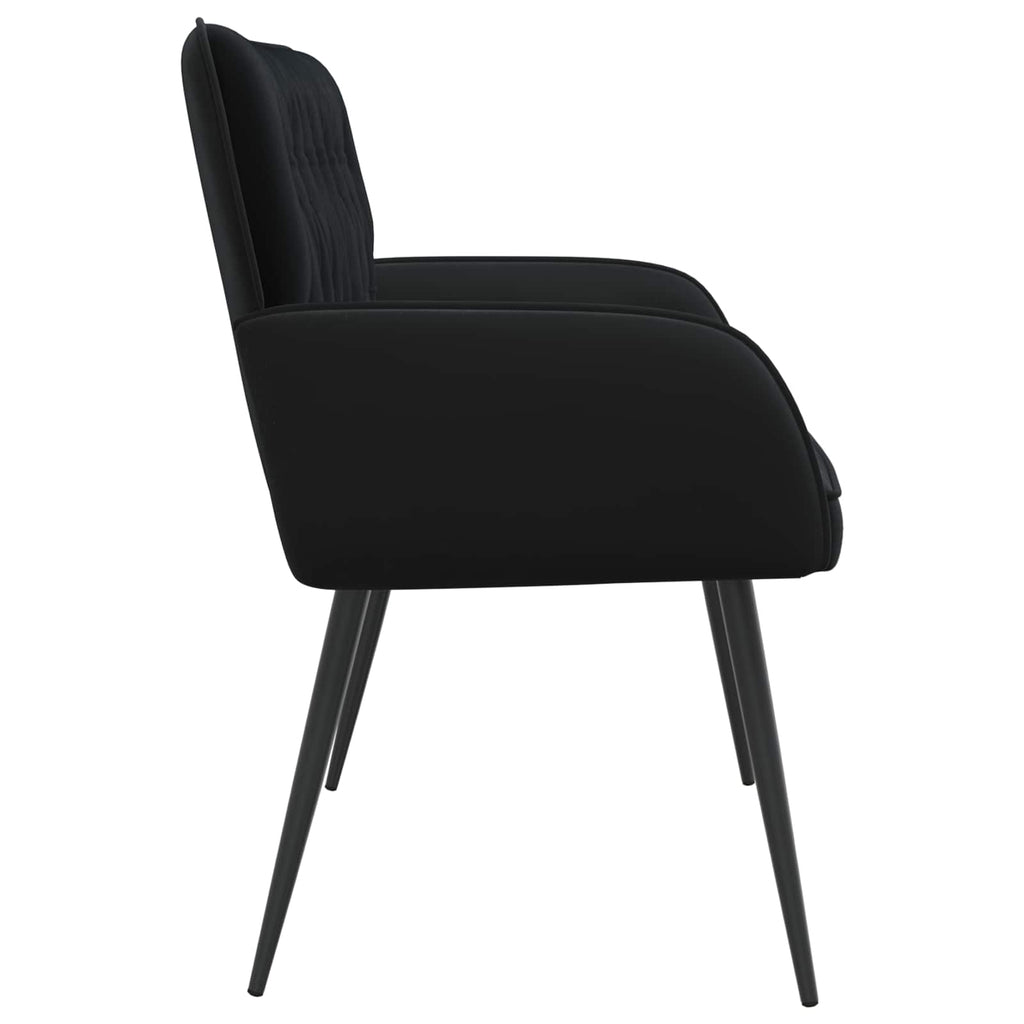 vidaXL Sofa dwuosobowa z metalowymi nóżkami 2-osobowy Czarny Welur