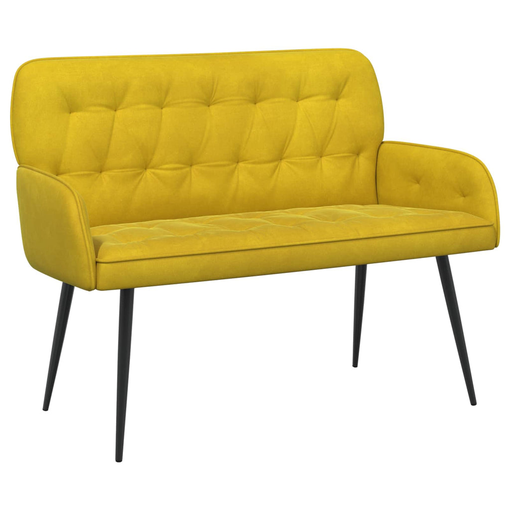 vidaXL Sofa dwuosobowa z metalowymi nóżkami 2-osobowy żółty Welur