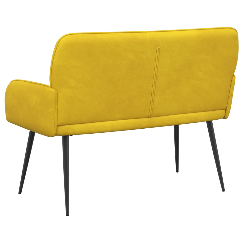 vidaXL Sofa dwuosobowa z metalowymi nóżkami 2-osobowy żółty Welur