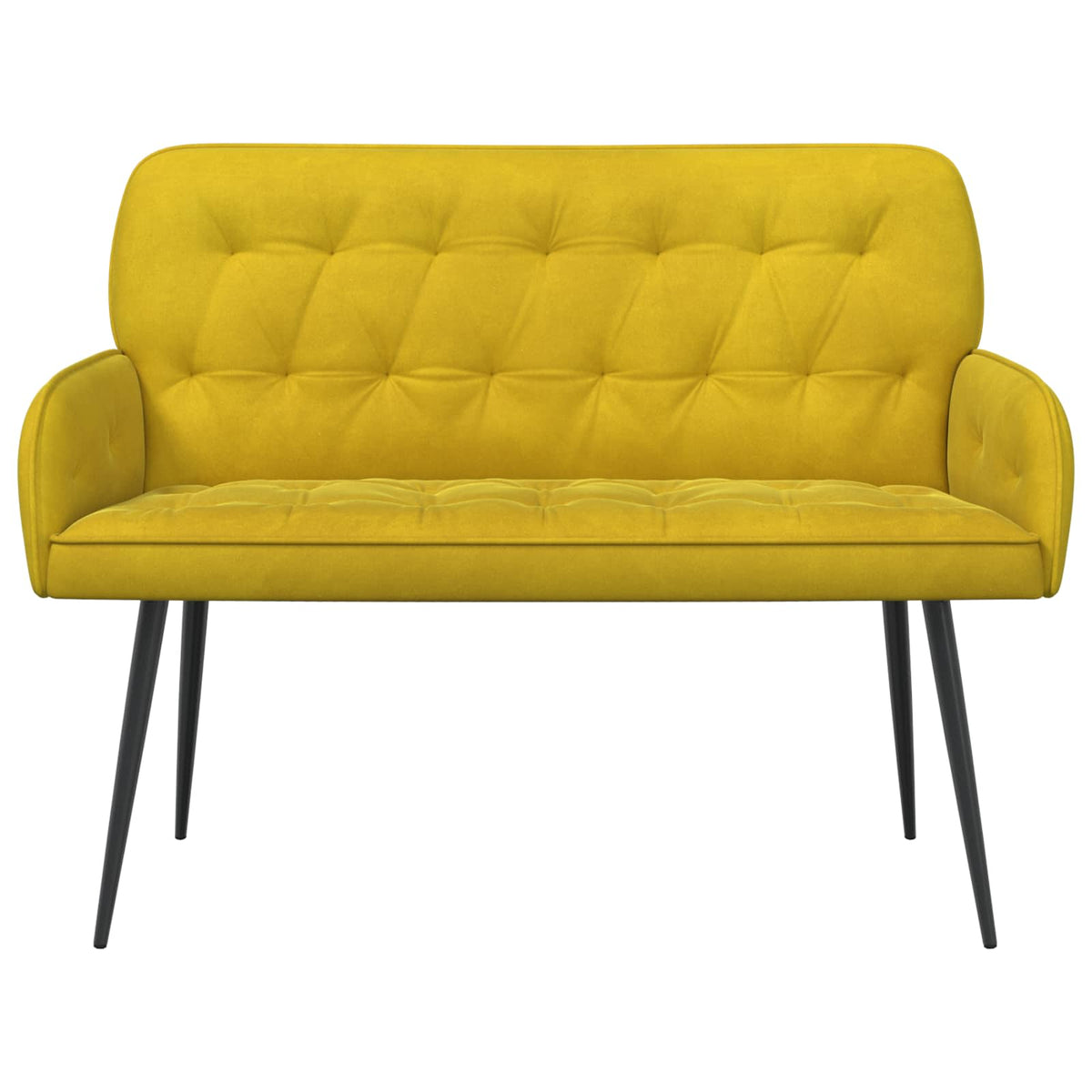 vidaXL Sofa dwuosobowa z metalowymi nóżkami 2-osobowy żółty Welur