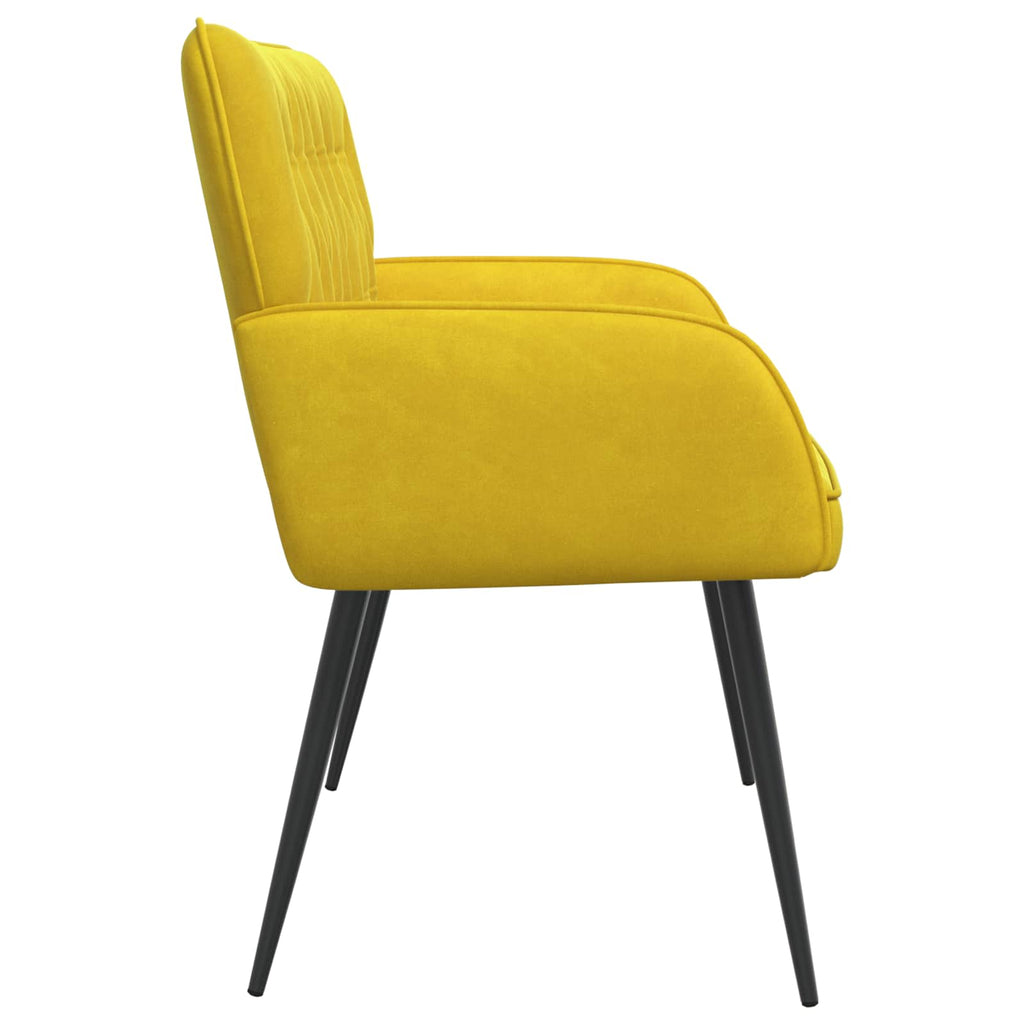 vidaXL Sofa dwuosobowa z metalowymi nóżkami 2-osobowy żółty Welur