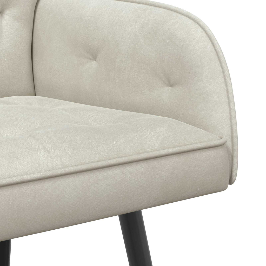 vidaXL Sofa dwuosobowa z metalowymi nóżkami 2-osobowy kremowy Welur