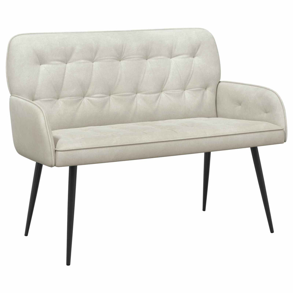 vidaXL Sofa dwuosobowa z metalowymi nóżkami 2-osobowy kremowy Welur