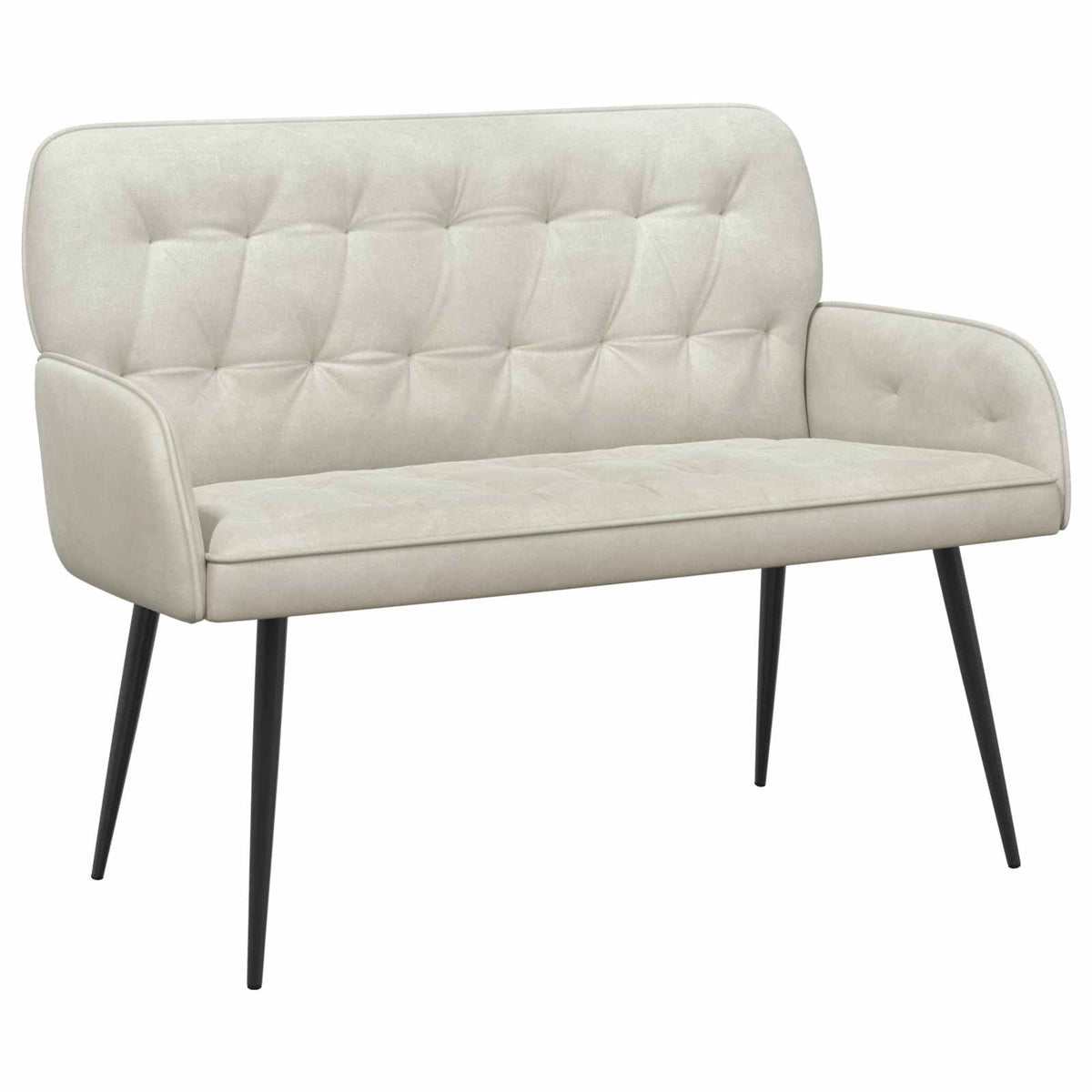 vidaXL Sofa dwuosobowa z metalowymi nóżkami 2-osobowy kremowy Welur
