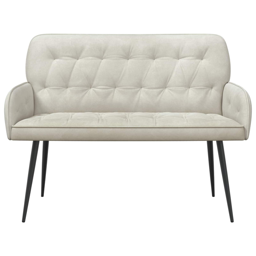 vidaXL Sofa dwuosobowa z metalowymi nóżkami 2-osobowy kremowy Welur