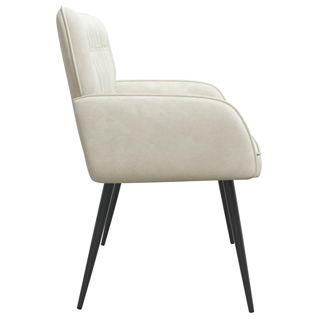 vidaXL Sofa dwuosobowa z metalowymi nóżkami 2-osobowy kremowy Welur