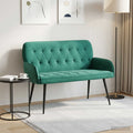 vidaXL Sofa dwuosobowa z metalowymi nóżkami 2-osobowy Turkusowy Welur