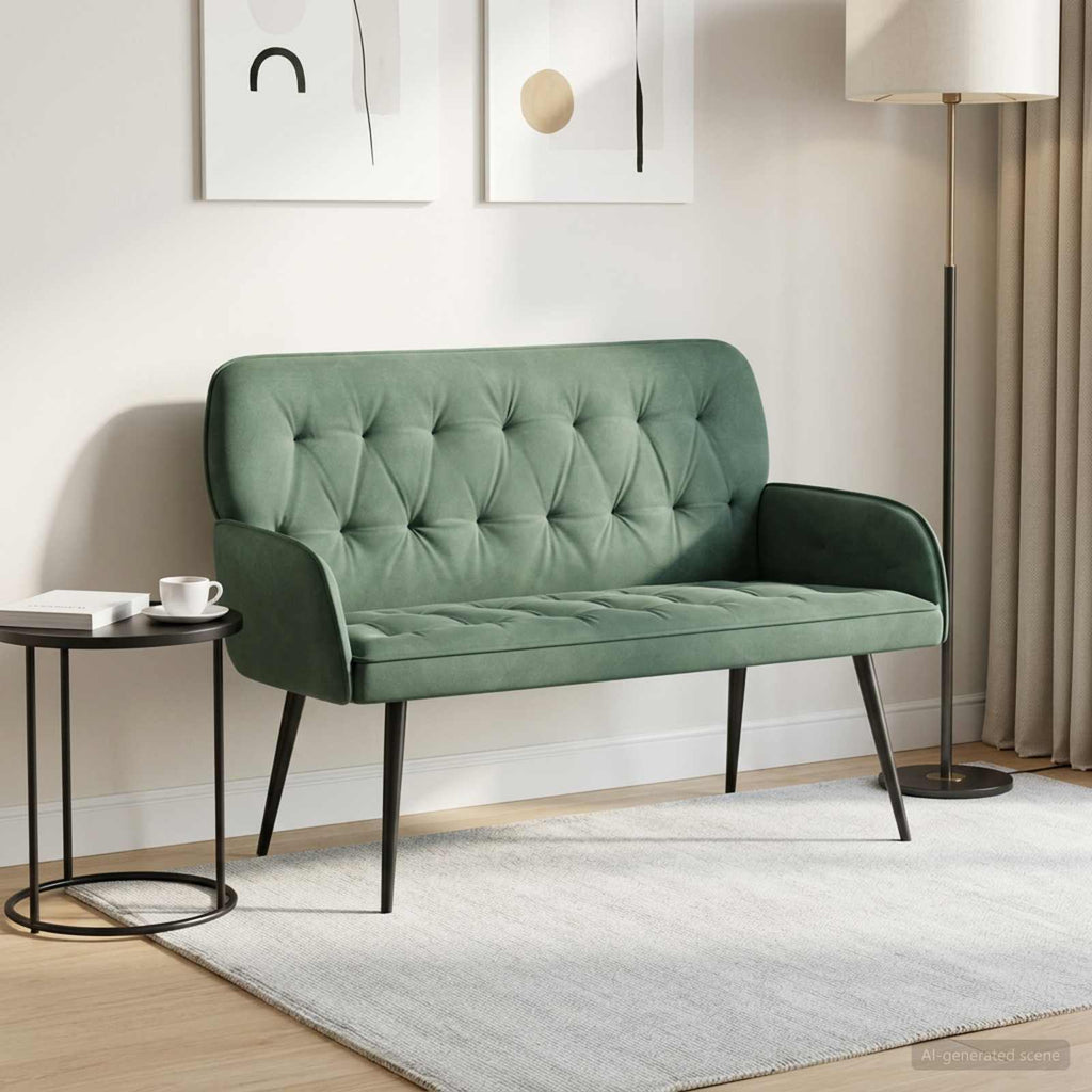 vidaXL Sofa dwuosobowa z metalowymi nóżkami 2-osobowy Zielony morski