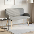 vidaXL Sofa dwuosobowa na nogach z litego drewna 2-osobowy jasnoszary