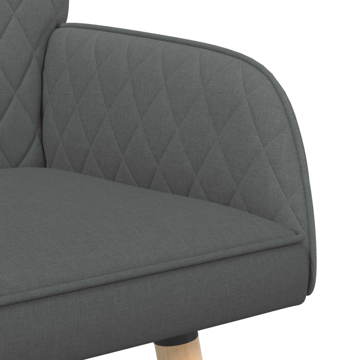 vidaXL Sofa dwuosobowa na nogach z litego drewna 2-osobowy ciemnoszary