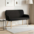 vidaXL Sofa dwuosobowa na nogach z litego drewna 2-osobowy Czarny