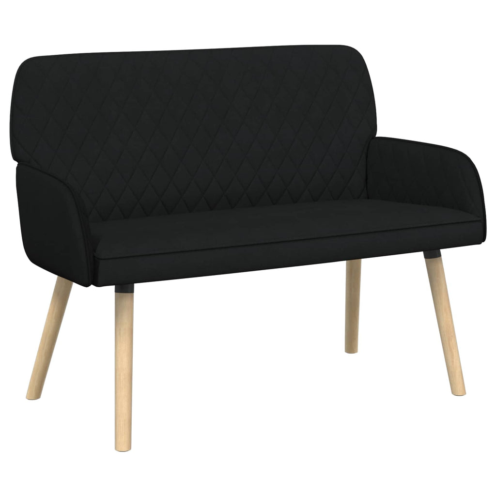 vidaXL Sofa dwuosobowa na nogach z litego drewna 2-osobowy Czarny