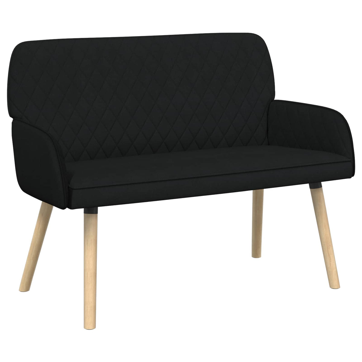 vidaXL Sofa dwuosobowa na nogach z litego drewna 2-osobowy Czarny