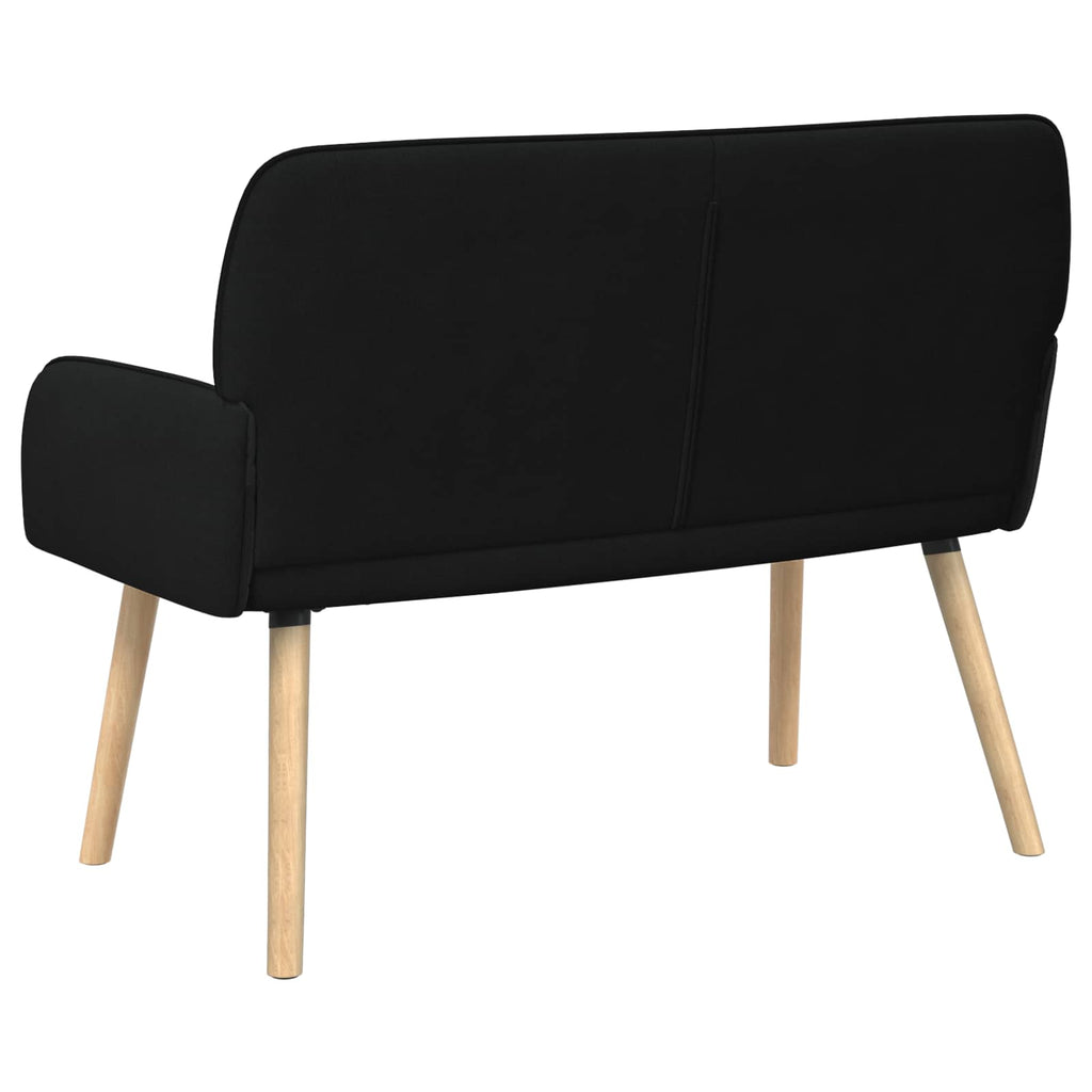 vidaXL Sofa dwuosobowa na nogach z litego drewna 2-osobowy Czarny
