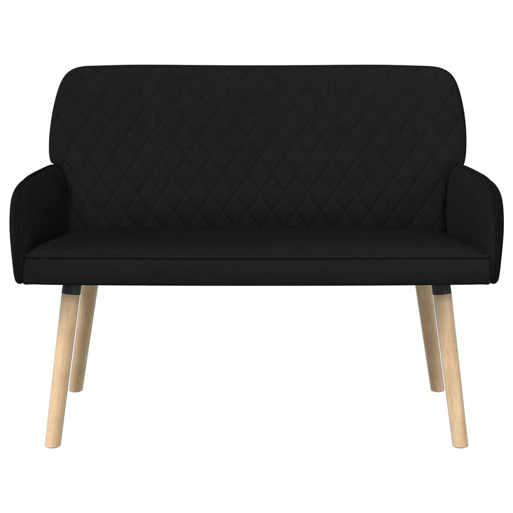 vidaXL Sofa dwuosobowa na nogach z litego drewna 2-osobowy Czarny